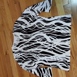 KATE HILL Brown & White Cardigan